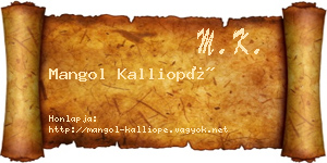 Mangol Kalliopé névjegykártya